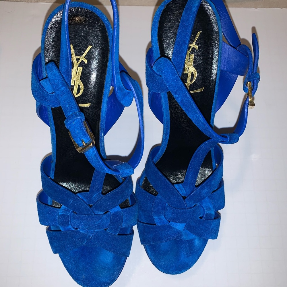 Saint Laurent Tribute suede platform sandals